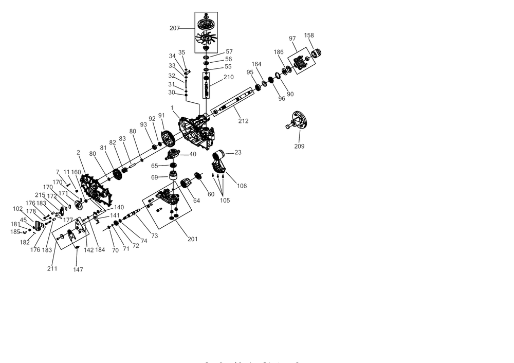 Transmission (Lh) Diagram and Parts List for Z-FORCESZ60KH (17BSDGHD010)(2018) Cub Cadet Lawn Tractor